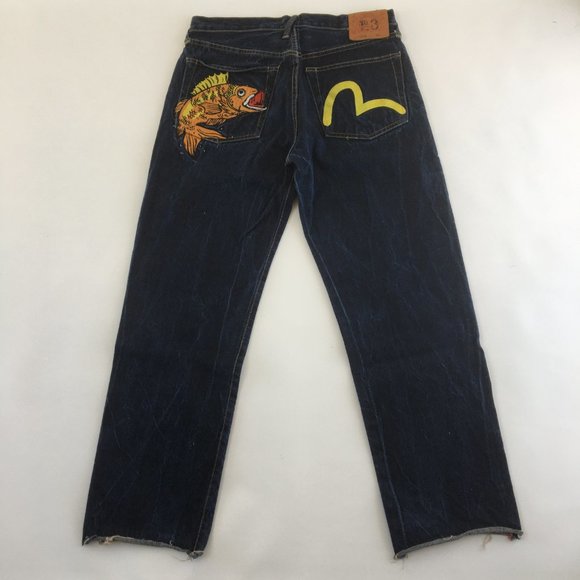 Evisu No.3 Button Fly Selvedge Jeans 33 - Picture 1 of 16